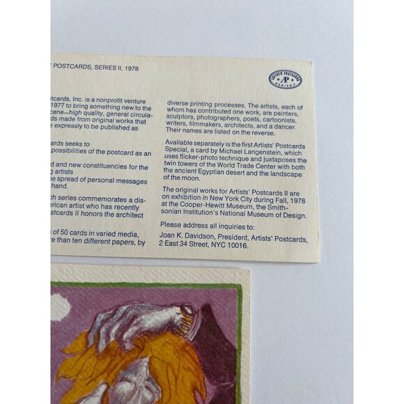Artists' Postcards Series II 1978 Original Art Prints High-Quality Paper Collect - Picture 4 of 8
